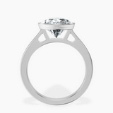 Platinum Bezel Set Solitaire Lab Diamond Ring side right image one