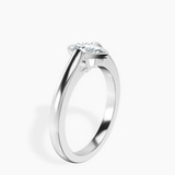 14kt White Gold Bezel Set Solitaire Lab Diamond Ring standing product image one
