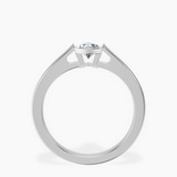 14kt White Gold Bezel Set Solitaire Lab Diamond Ring side right image one