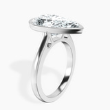Platinum Bezel Set Solitaire Lab Diamond Ring standing product image one