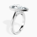 Platinum Bezel Set Solitaire Lab Diamond Ring standing product image one