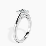 18kt White Gold Bezel Set Solitaire Lab Diamond Ring standing product image one