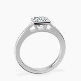 18kt White Gold Bezel Set Solitaire Lab Diamond Ring side right image one