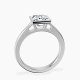 Platinum Bezel Set Solitaire Lab Diamond Ring side right image one
