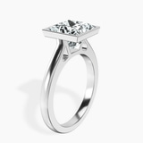 10kt White Gold Bezel Set Solitaire Lab Diamond Ring standing product image one