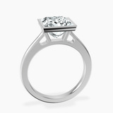 10kt White Gold Bezel Set Solitaire Lab Diamond Ring side right image one