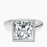 Platinum Bezel Set Solitaire Lab Diamond Ring front image