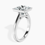 Platinum Bezel Set Solitaire Lab Diamond Ring standing product image one