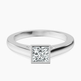 Platinum Bezel Set Solitaire Lab Diamond Ring front image
