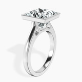 Platinum Bezel Set Solitaire Lab Diamond Ring standing product image one