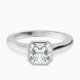 18kt White Gold Bezel Set Solitaire Lab Diamond Ring front image