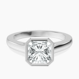 Platinum Bezel Set Solitaire Lab Diamond Ring front image