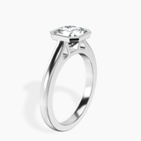 Platinum Bezel Set Solitaire Lab Diamond Ring standing product image one