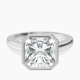 10kt White Gold Bezel Set Solitaire Lab Diamond Ring front image