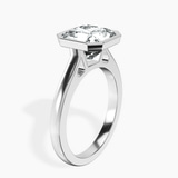 10kt White Gold Bezel Set Solitaire Lab Diamond Ring standing product image one