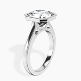 14kt White Gold Bezel Set Solitaire Lab Diamond Ring standing product image one