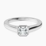 Platinum Bezel Set Solitaire Lab Diamond Ring front image