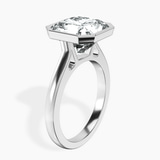 Platinum Bezel Set Solitaire Lab Diamond Ring standing product image one