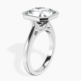 14kt White Gold Bezel Set Solitaire Lab Diamond Ring standing product image one