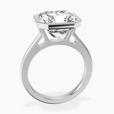 14kt White Gold Bezel Set Solitaire Lab Diamond Ring side right image one