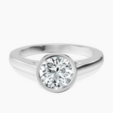 Platinum Bezel Set Solitaire Lab Diamond Ring front image