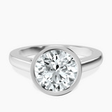 10kt White Gold Bezel Set Solitaire Lab Diamond Ring front image