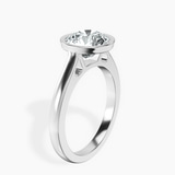10kt White Gold Bezel Set Solitaire Lab Diamond Ring standing product image one
