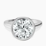 Platinum Bezel Set Solitaire Lab Diamond Ring front image