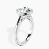 Platinum Bezel Set Solitaire Lab Diamond Ring standing product image one