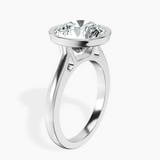 18kt White Gold Bezel Set Solitaire Lab Diamond Ring standing product image one