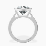 18kt White Gold Bezel Set Solitaire Lab Diamond Ring side right image one