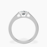 10kt White Gold Bezel Set Solitaire Lab Diamond Ring side right image one