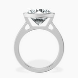 Platinum Bezel Set Solitaire Lab Diamond Ring side right image one
