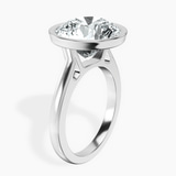 14kt White Gold Bezel Set Solitaire Lab Diamond Ring standing product image one
