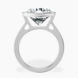 14kt White Gold Bezel Set Solitaire Lab Diamond Ring side right image one