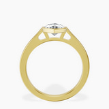 14ct Yellow Gold Bezel Set Solitaire Lab Diamond Ring side right image one