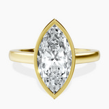 14kt Yellow Gold Bezel Set Solitaire Lab Diamond Ring front image