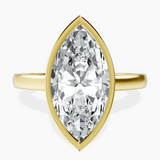 14kt Yellow Gold Bezel Set Solitaire Lab Diamond Ring front image
