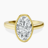 10kt Yellow Gold Bezel Set Solitaire Lab Diamond Ring front image