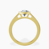 18ct Yellow Gold Bezel Set Solitaire Lab Diamond Ring side right image one