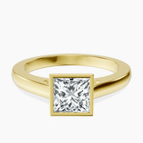 14kt Yellow Gold Bezel Set Solitaire Lab Diamond Ring front image
