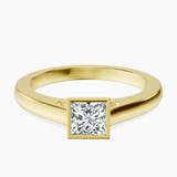 18kt Yellow Gold Bezel Set Solitaire Lab Diamond Ring front image