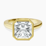 18kt Yellow Gold Bezel Set Solitaire Lab Diamond Ring front image