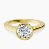10kt Yellow Gold Bezel Set Solitaire Lab Diamond Ring front image