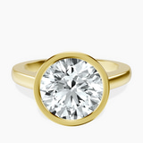 10kt Yellow Gold Bezel Set Solitaire Lab Diamond Ring front image