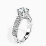 Platinum Tosca Secret Halo Double Band Lab Diamond Ring standing product image one