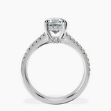 Platinum Tosca Secret Halo Double Band Lab Diamond Ring side right image one