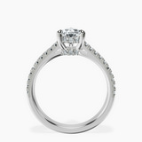 Platinum Tosca Secret Halo Double Band Lab Diamond Ring side right image one
