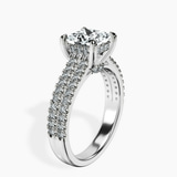 9ct White Gold Tosca Secret Halo Double Band Lab Diamond Ring standing product image one