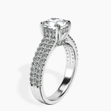 9ct White Gold Tosca Secret Halo Double Band Lab Diamond Ring standing product image one